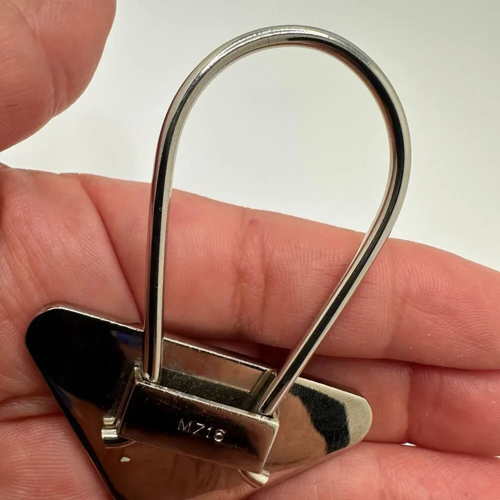 Prada Triangle Silver‎ Tone Key Ring Chain Replacement Lock Bag Charm